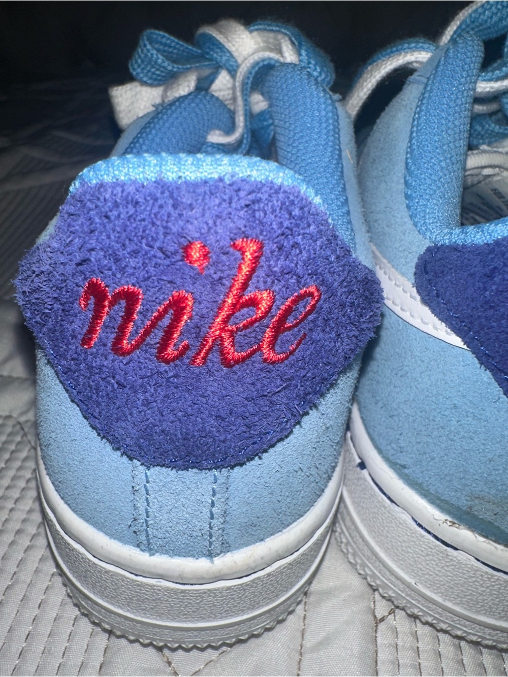 Nike Air Force One Low-Top Sneakers - Sky Blue & White - Picture 5 of 9